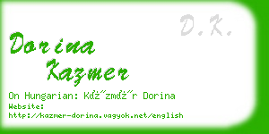 dorina kazmer business card